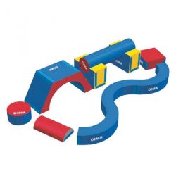 ZIGZAG OBSTACLE COURSE 10 FOAM MODULES FOR 2-8 YEARS OLD CHILDRENS