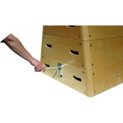 PYRAMID WOODEN VAULTING BOX WITH ROLLERS 140 X 75/40 X 110 CM