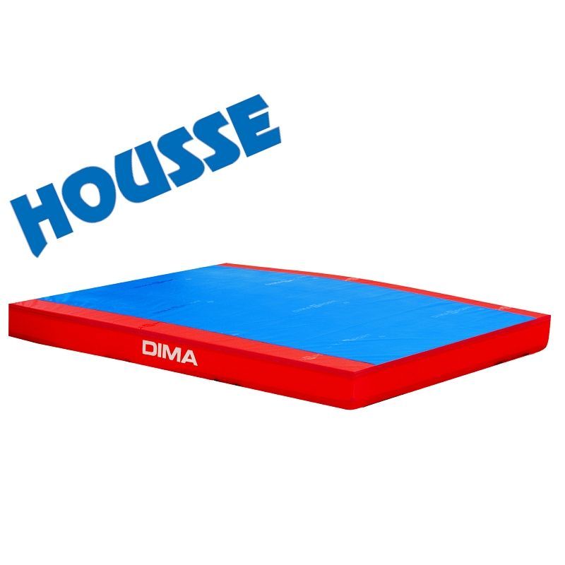 Housse dimasport pour matelas de reception <br/>bords rouges - solidaire velcro en bout