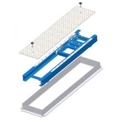 RAIL TO BE EMBEDDED WITH SLIDING CART AND COVER