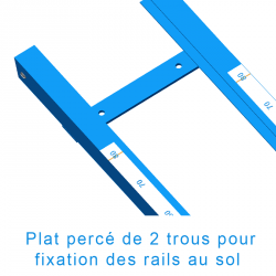 POLE-VAULT RAIL WITH SLIDING CART TO BE FIXED OR EMBEDDED PER LINEAR METER