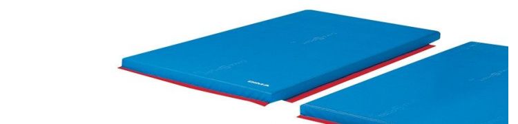 Tapis de sol gymnastique fitness pliable portable rembourrage mousse 5 cm  grand confort revêtement synthétique dim. 2,93l m x 1,15l m bleu - Conforama